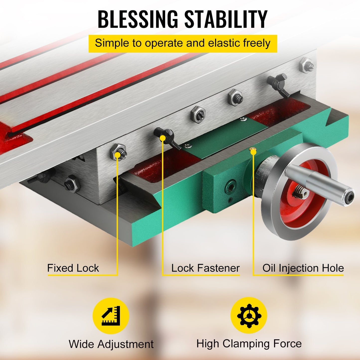VEVOR Milling Working Table 17.7 X 6.7 Inch, Compound Milling Machine Work Table 2 Axis 4 Ways Move, Multifunction Milling Working Table Heavy-duty Structure,for Milling And Drilling Machine