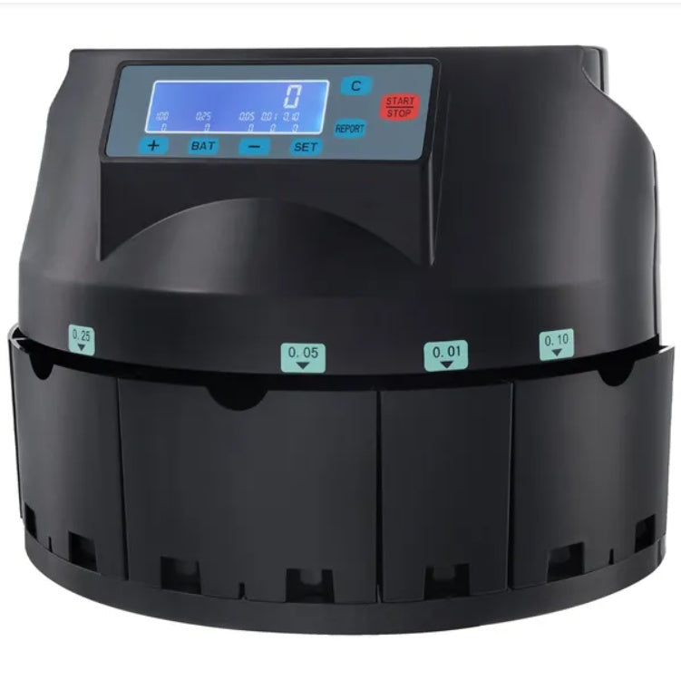 VEVOR USD Coin Sorter Coin Counter Wrapper And Roller 300 Coins Min LCD Display