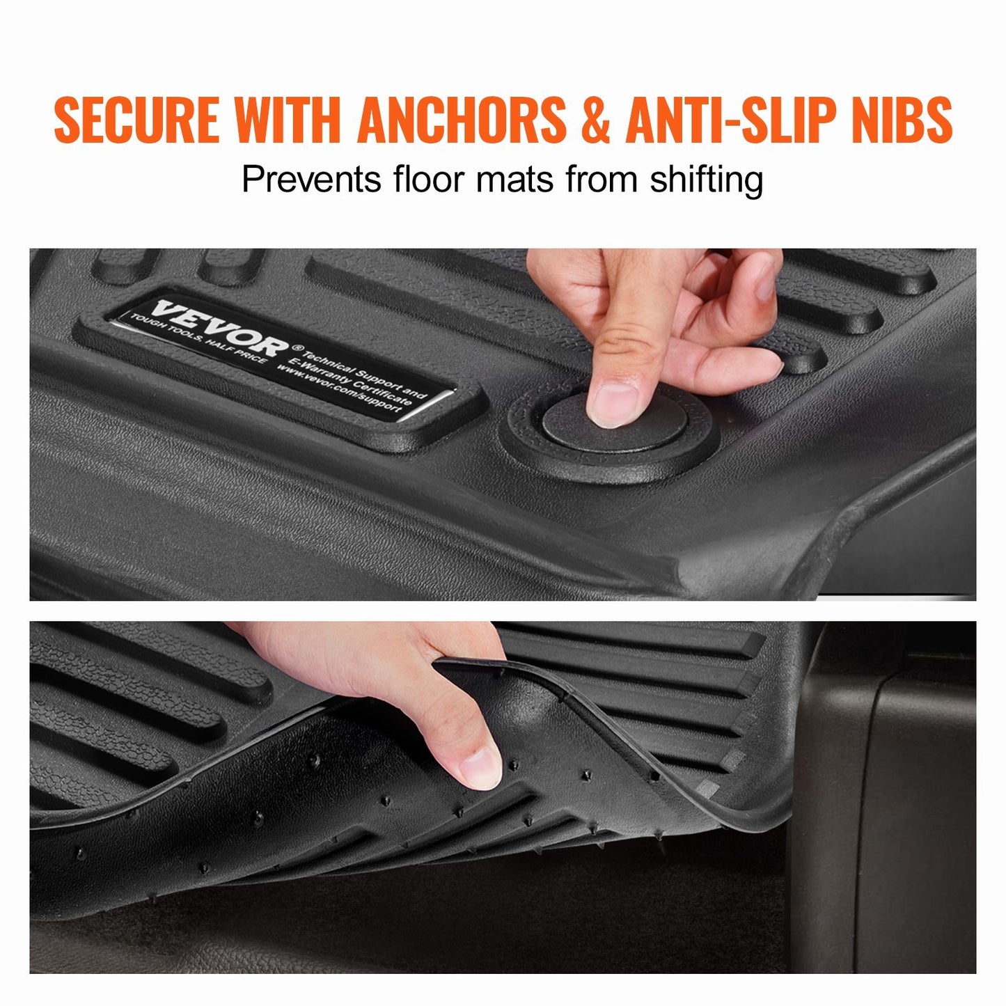 VEVOR Automotive Floor Mats Fits For Ford F-250 F-350 F-450 2017-2022 3 Pcs