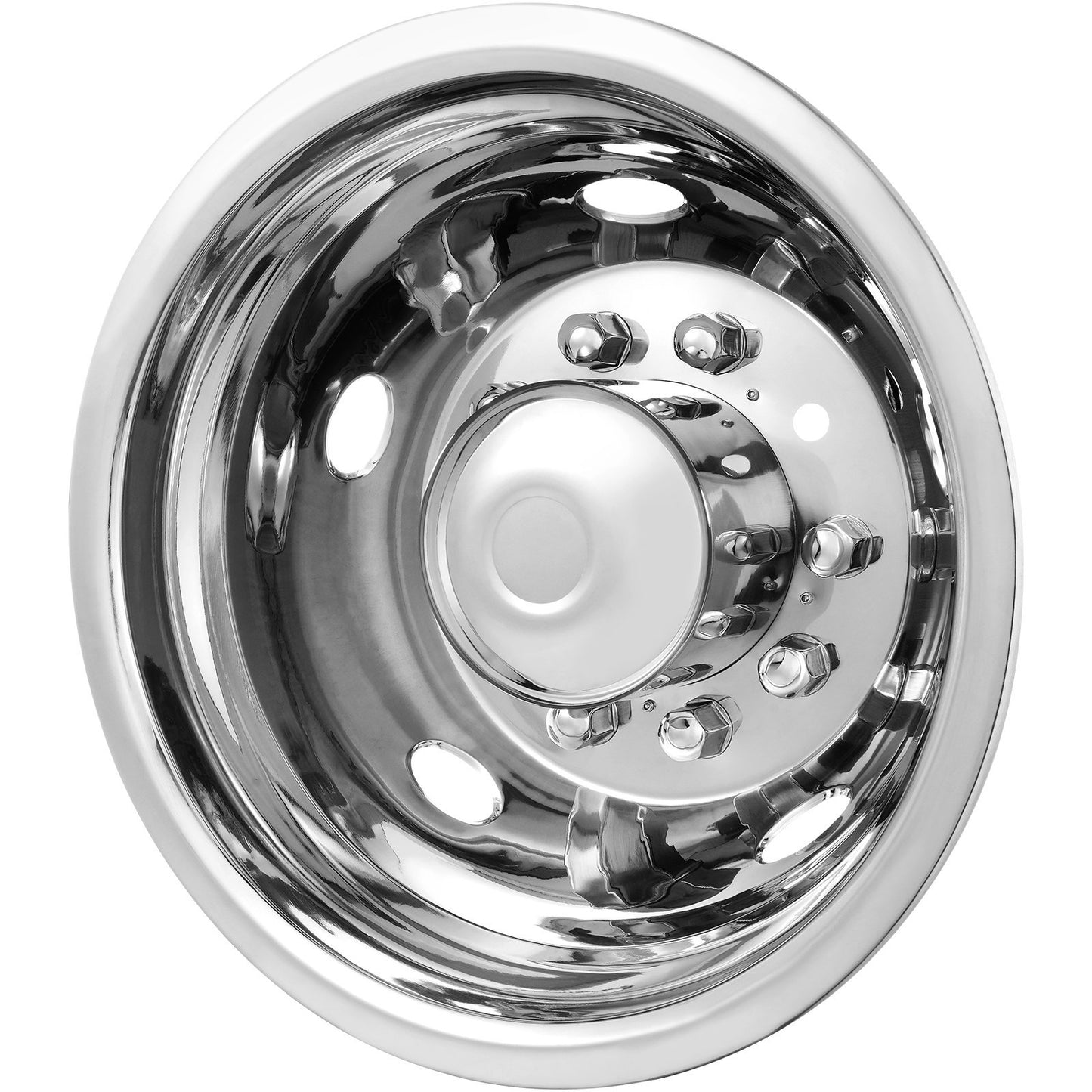 VEVOR 19.5-inch 10 Lug Wheel Simulators, 304 Stainless Steel Wheel Simulator Kit With Mirror Polished Finish, 2 Front And 2 Rear Wheel Covers Fit For For Ford , 4 Pcs
