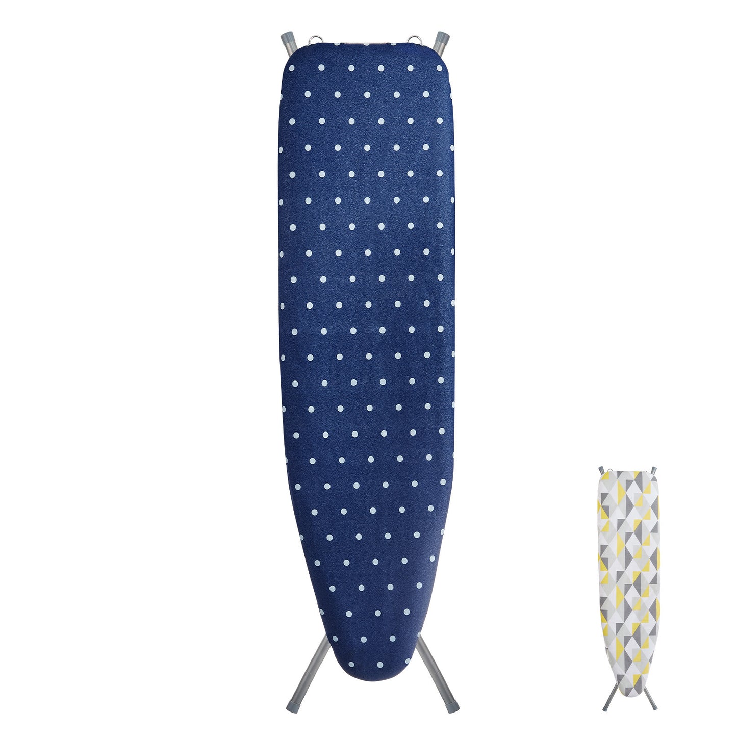 VEVOR Ironing Board With Bottom Storage Tray, Thickened 4 Layers Iron Board With Heat Resistant Cover And Cotton Cover, 10 Adjustable Heights Ironing Board For Home Laundry Room Use