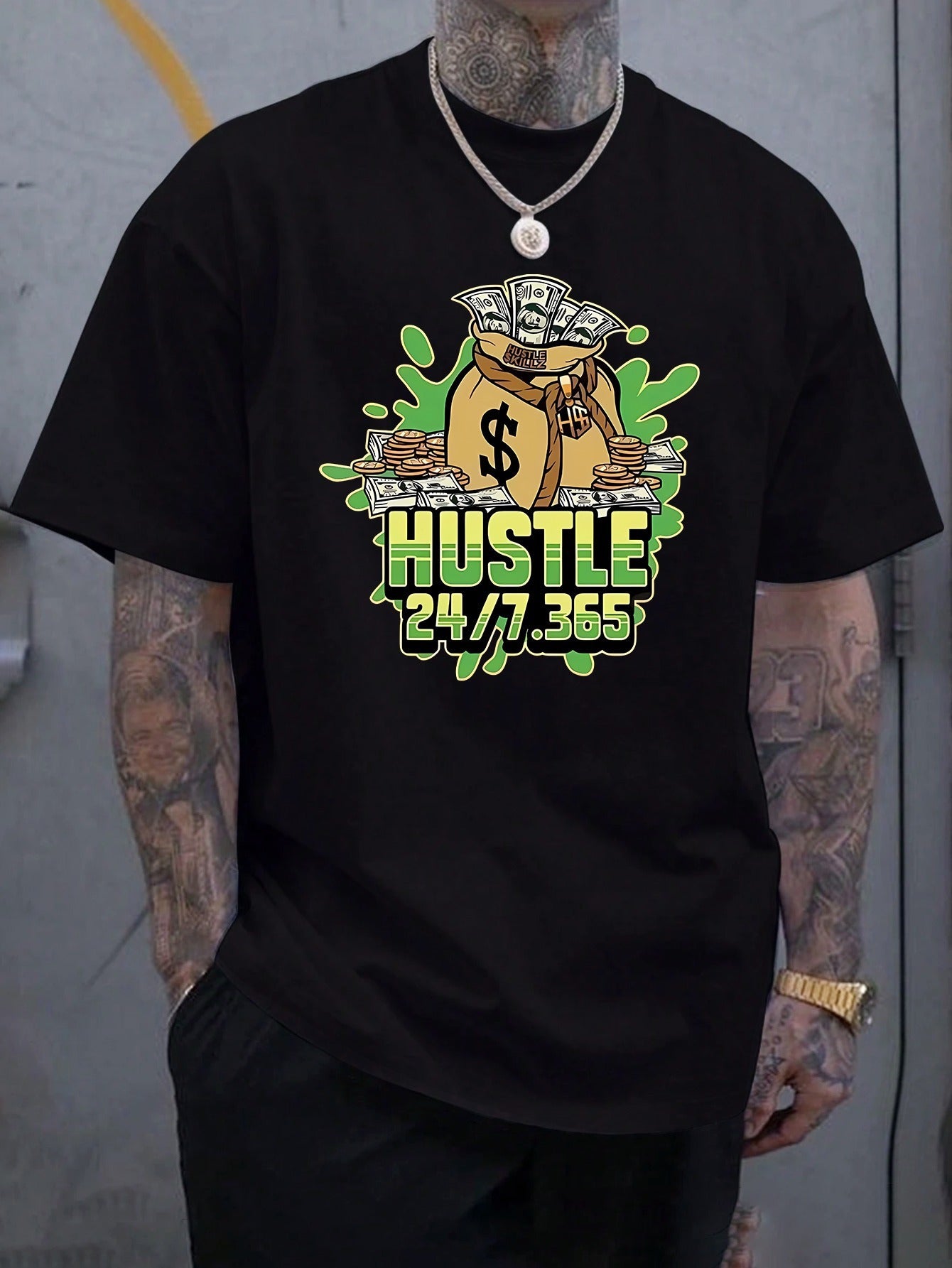 Men's Printed T-shirt, Summer Casual Short Sleeved T-shirt