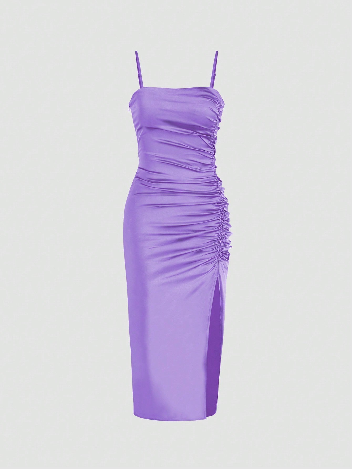 Solid Color Bodycon Slit Cami Dress