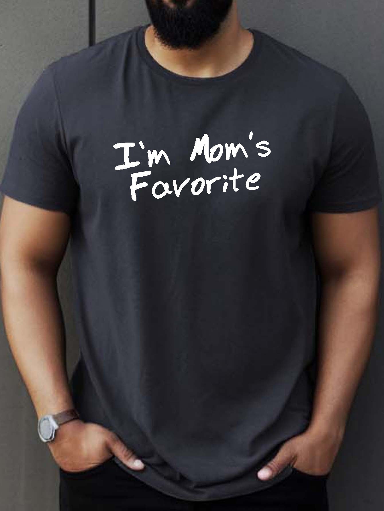 Mom's Favorite Printed T-shirt, Men's T-shirt, Summer Casual Short Sleeved T-shirt