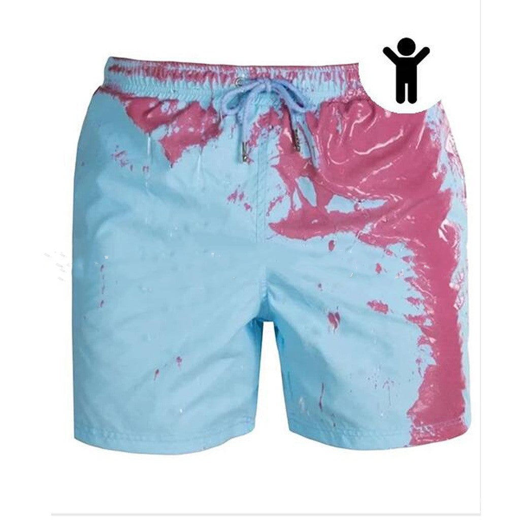 Magical Change Color Beach Shorts Summer Male Swimming Trunk Swimsuit Quick Dry