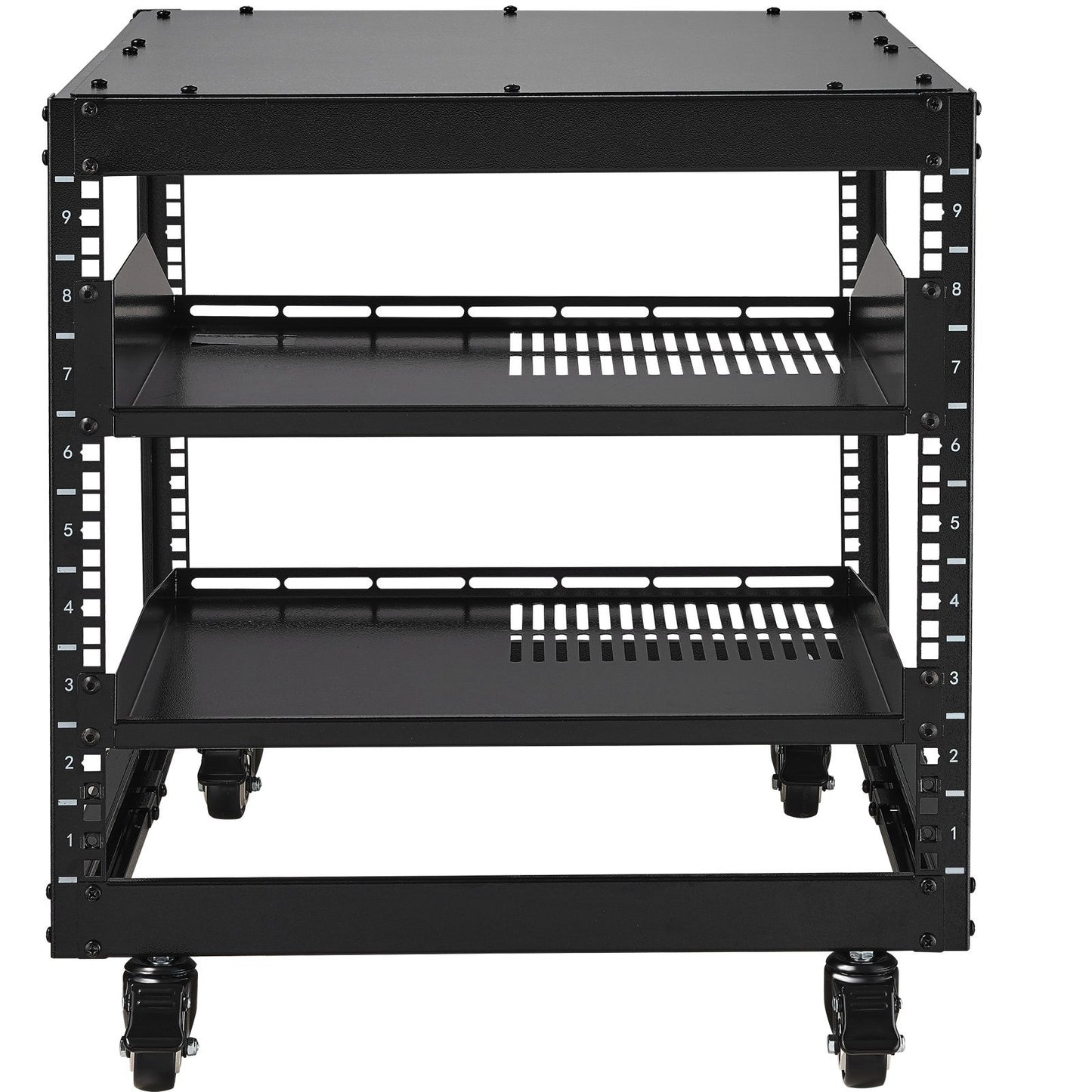 VEVOR 9U 4 Post Open Frame Server Rack Network Enclosure Adjustable