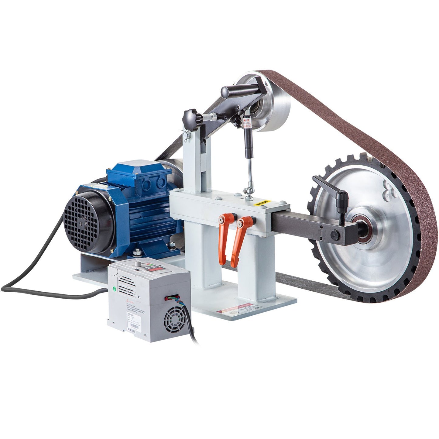 VEVOR 1500W 2HP Belt Sander Grinder, Variable Speed Belt Grinder For Metalworking, 3 In 1 Belt Sander Polisher With 3 Grinding Moulds & Flat Platen Tool Rest For Knife Making
