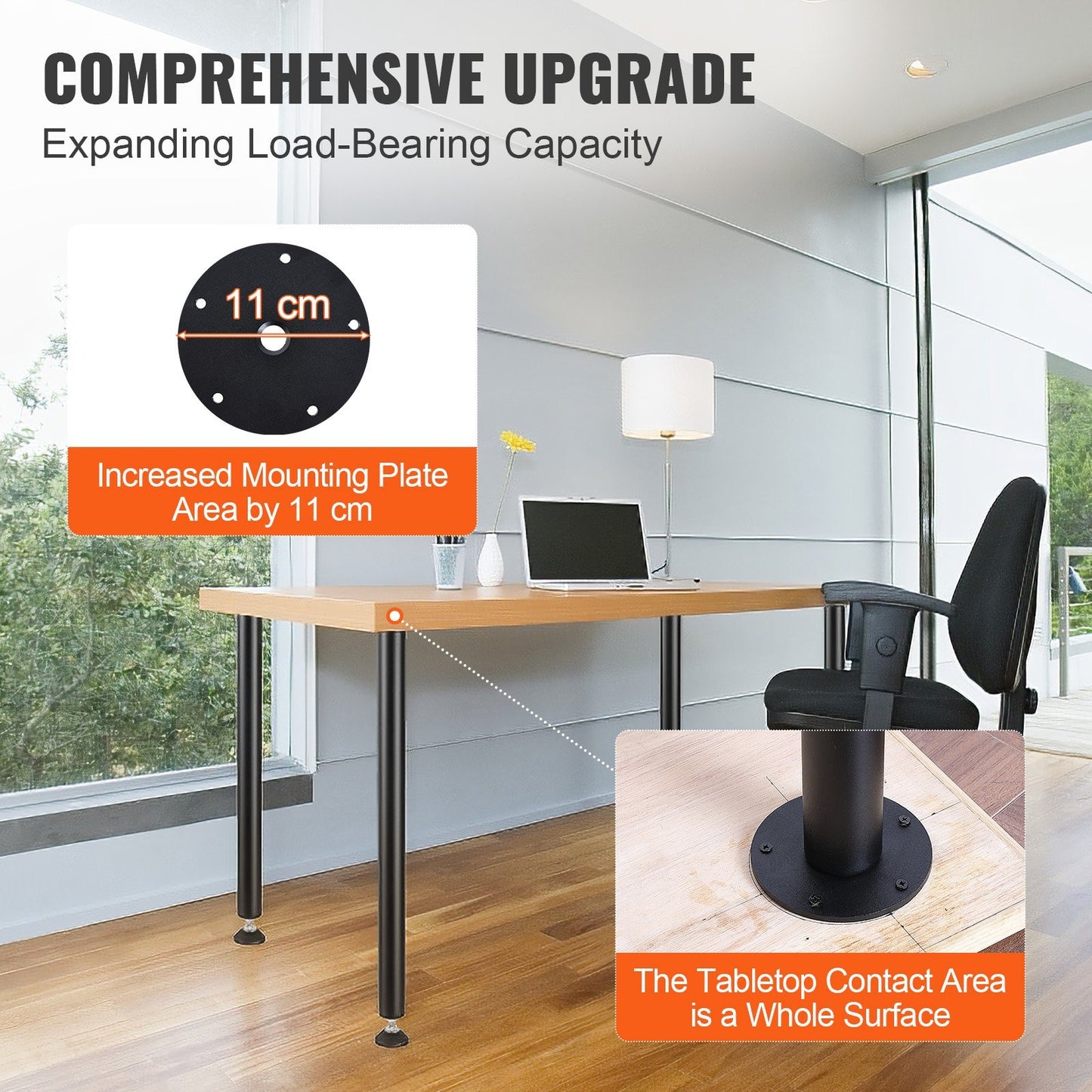 VEVOR 30Solid Steel Adjustable Desk Legs Office Table Furniture Set Of 4 Black