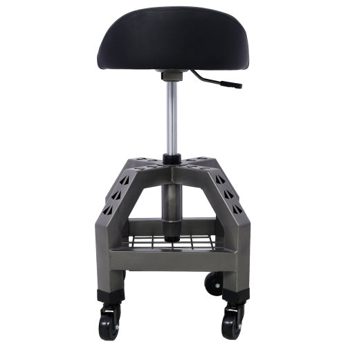 Pneumatic 360 Degree Swivel Stool, Mechanics Rolling Creeper Seat, Heavy Duty Rolling Mechanics Stool, Shop Stool With Casters Red