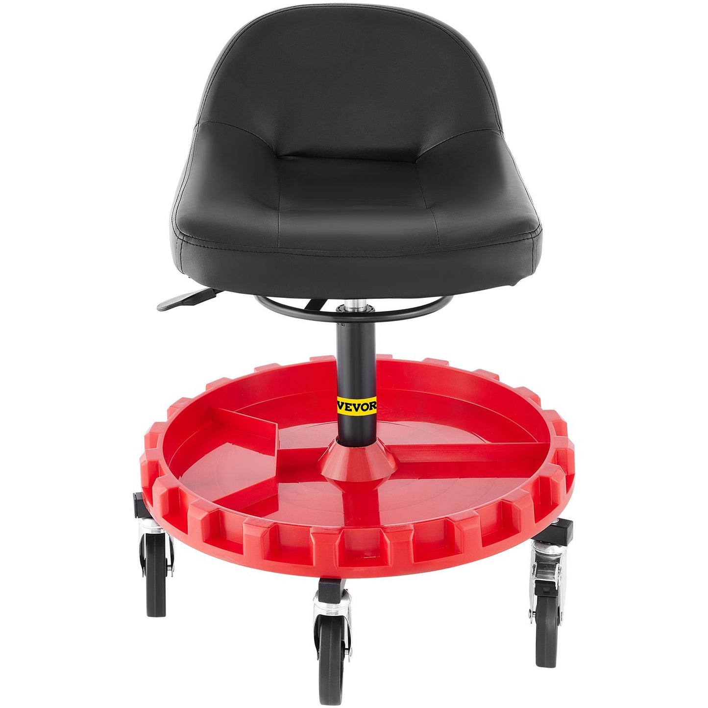 VEVOR Shop Stool, 300 LBS Rolling Garage Stool, Adjustable Height Mobile Rolling Gear Seat, Round Tray Garage Pneumatic Stool,Casters With Two Brakes Mechanic Seat