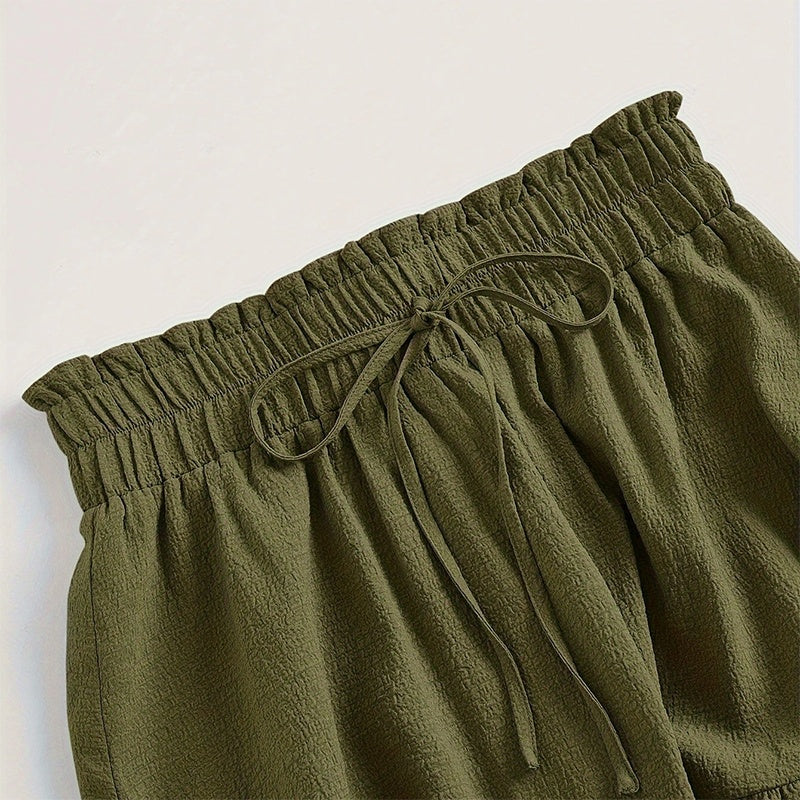 Women's Solid Color High-Waist Knot Detail Flowy Pleated Midi Skirt - Elegant A-Line Skirt