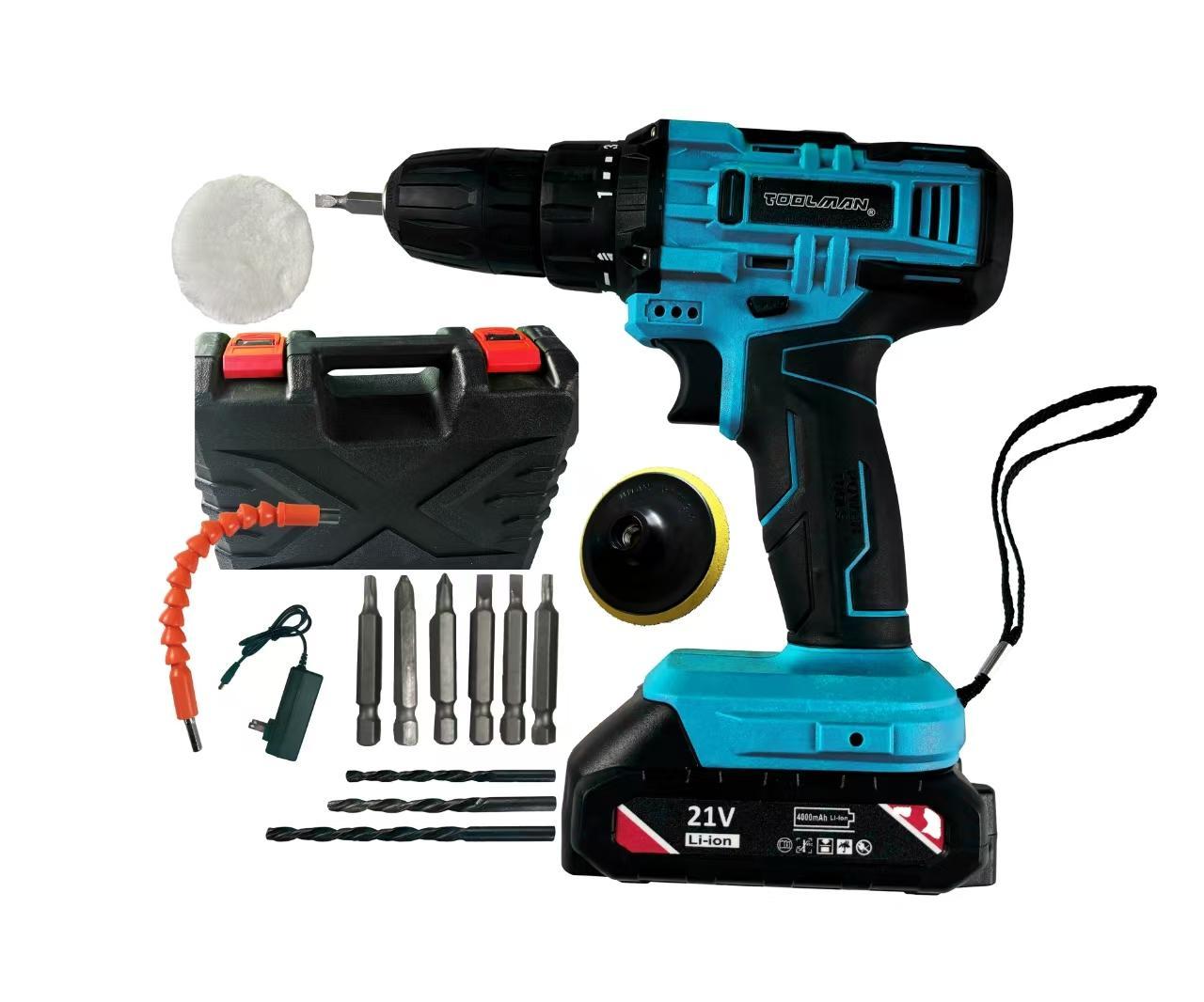 21V Max Lithium Cordless Handheld Drill Kit