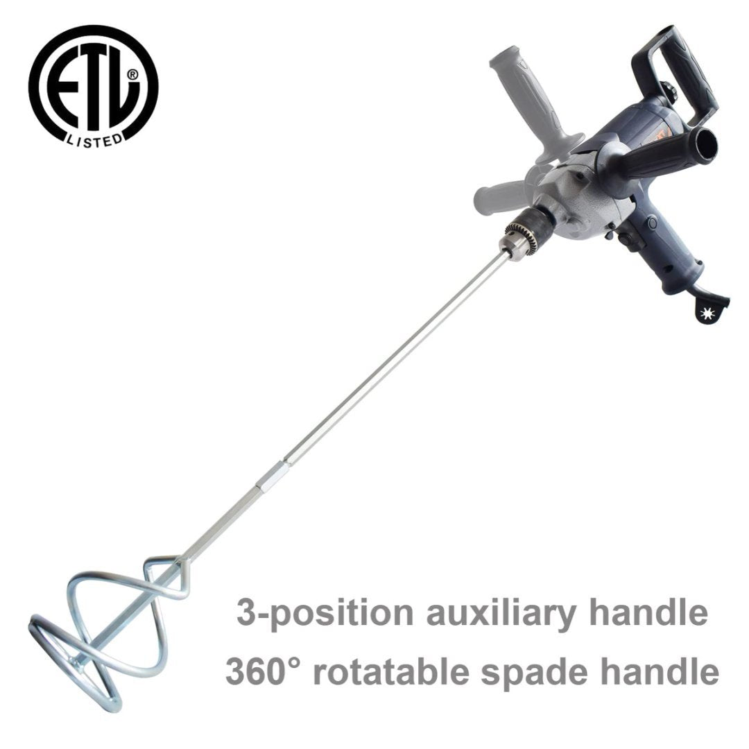 Drill Mixer Set With Spade Handle Inch Electric Corded Mixing Drill Machine 9A Motor Concrete Mud Mixer