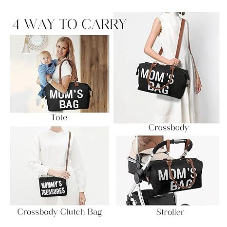 Weekender Bag For Women, Travel Duffel Bag , Gym Bag, Mom ,Carry On 3Pcs Set