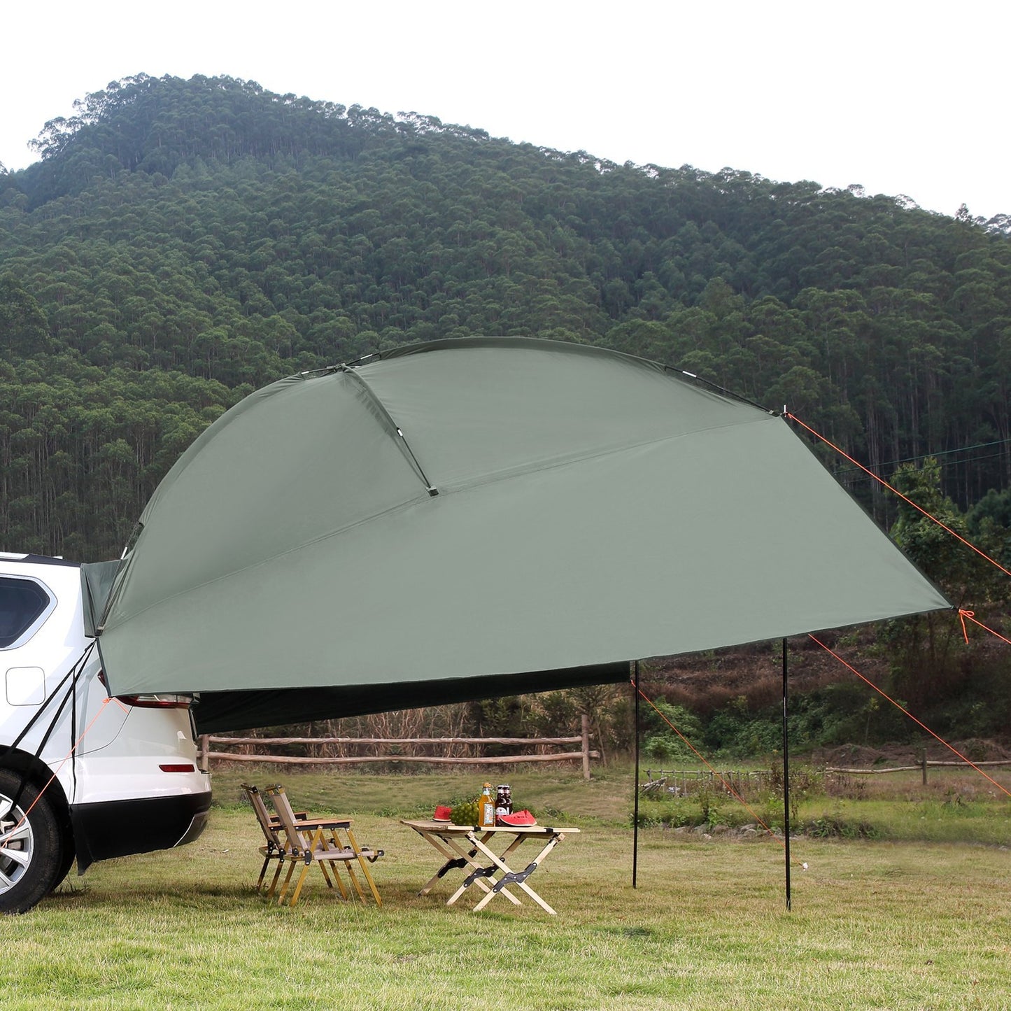 VEVOR Vehicle Awning, Large Shade Coverage Car Side Awning, PU2000mm UV50 Car Awning With Extended Side Canopies And Portable Storage Bag, Suitable For Truck, SUV, Van, Campers