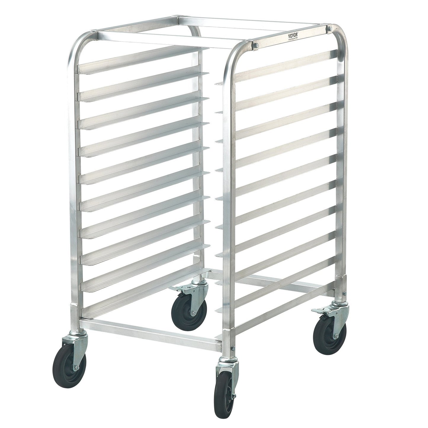 VEVOR Bun Pan Rack, 10-Tier Commercial Bakery Racks With Brake Wheels, Aluminum Racking Trolley Storage For Half & Full Sheet, Speed Rack For Kitchen Home, Bread Baking Equipment,