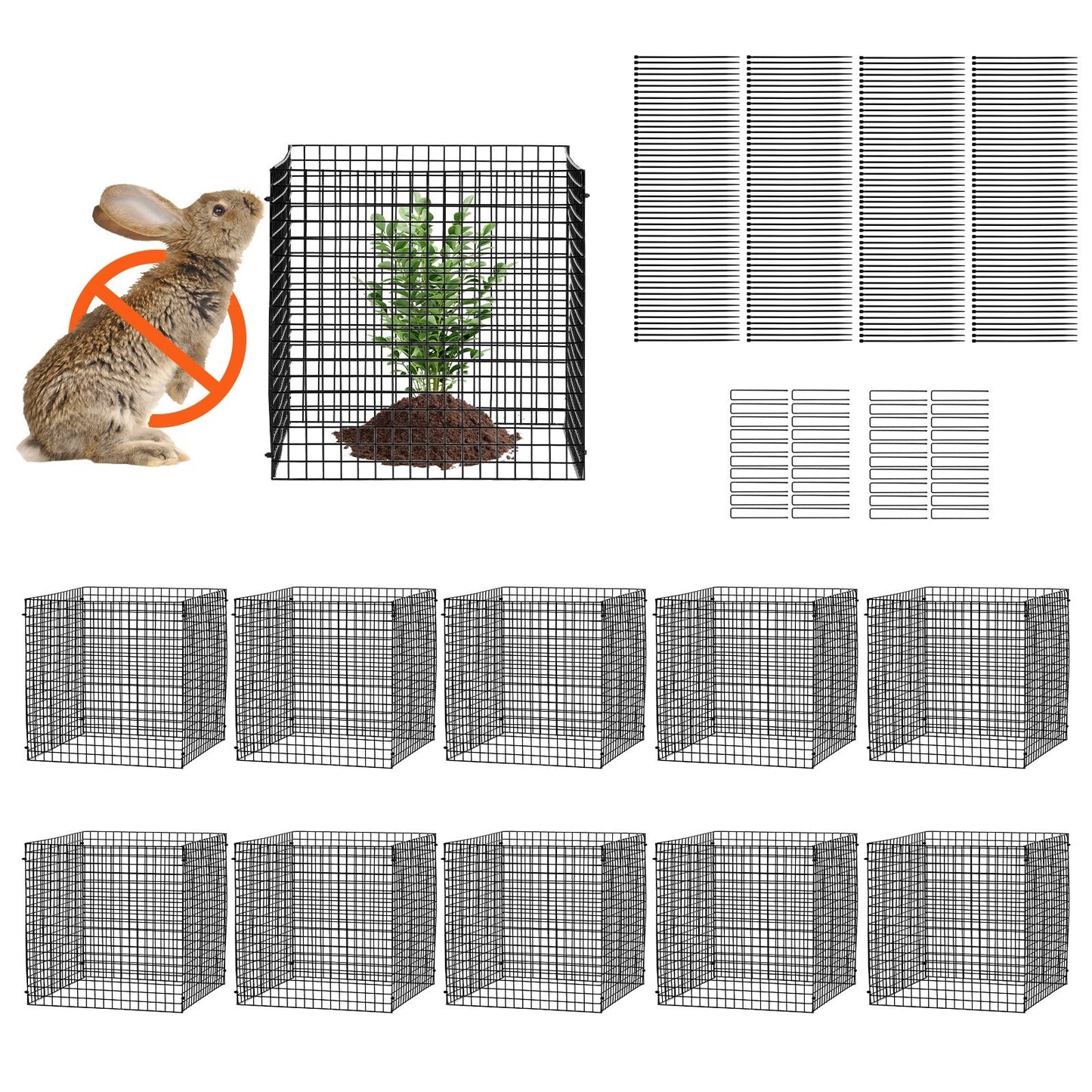 VEVOR 10 Pack Plant Protector From Animals Plant Cage For Vegetables