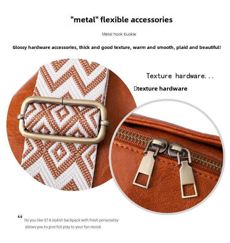 Women Chest Bag Sling Bag, Guitar Strap Small Crossbody PU Leather