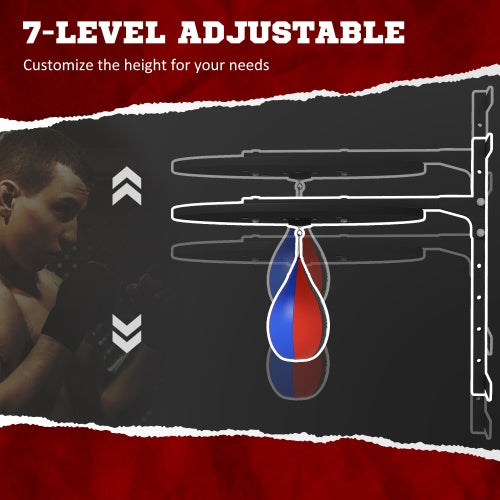 Soozier Adjustable Speed Bag Platform, Wall Mounted Punching Bag With 360-Degree Swivel