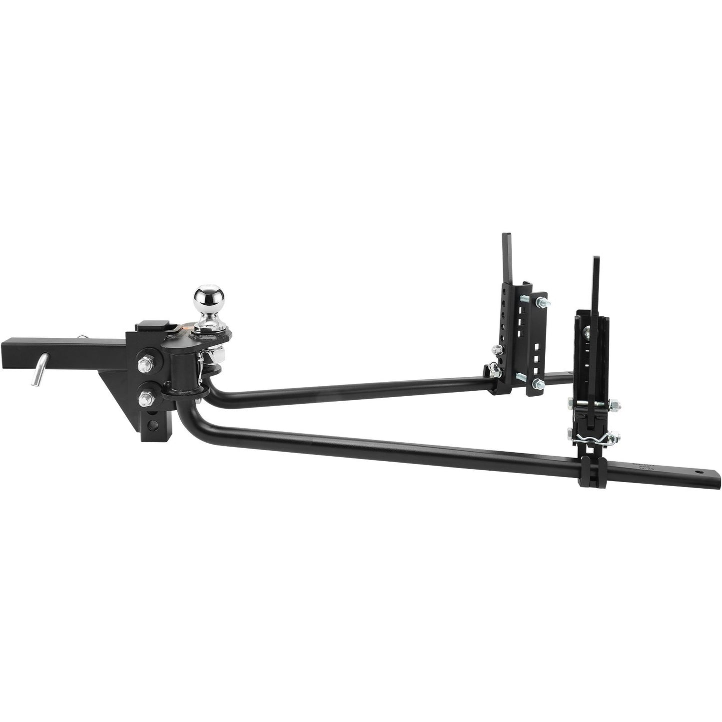 VEVOR Weight Distribution Hitch, 1,500 Lbs Weight Distributing Hitches Kit With Sway Control For Trailer, 2-In Solid Steel Shank, In Alloy Steel Ball, Powder Coated Load Leveling Hitch, Black
