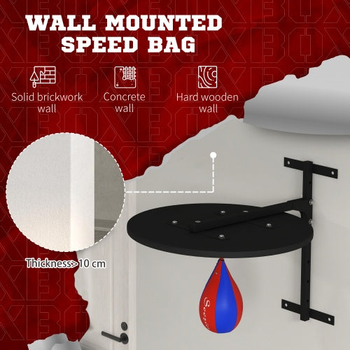 Soozier Adjustable Speed Bag Platform, Wall Mounted Punching Bag With 360-Degree Swivel