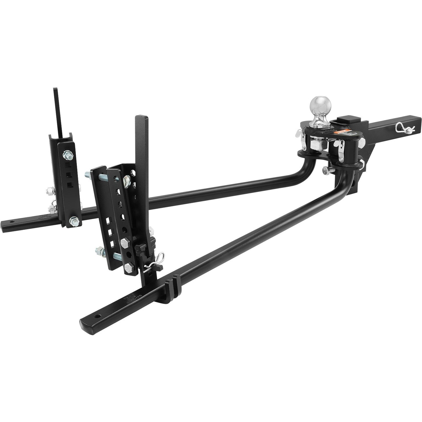 VEVOR Weight Distribution Hitch, 1,500 Lbs Weight Distributing Hitches Kit With Sway Control For Trailer, 2-In Solid Steel Shank, In Alloy Steel Ball, Powder Coated Load Leveling Hitch, Black
