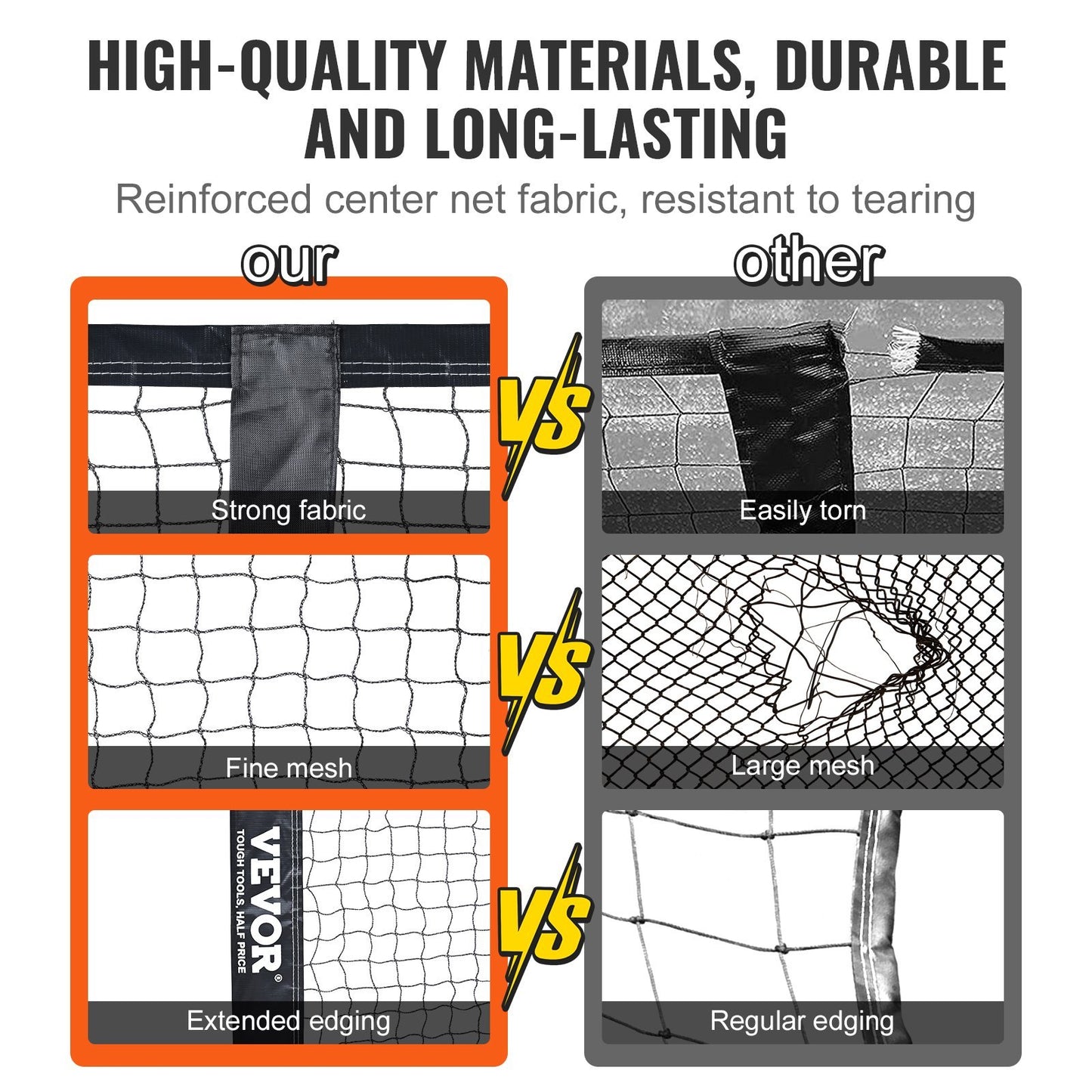 VEVOR Pickleball Net Set, 22FT Regulation Size Portable Pickleball System With Carrying Bag & Balls & Paddles, Weather Resistant Steady Metal Frame & Strong PE Net, For Outdoor BackyardDriveway