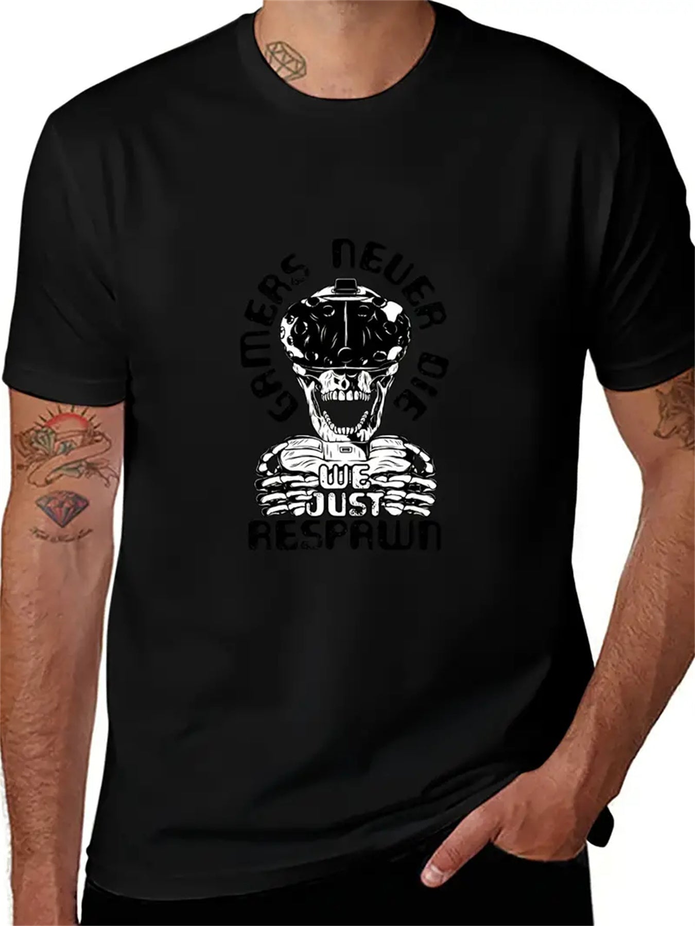 Men's Patterned Printed T-shirt, Summer Casual Short Sleeved T-shirt