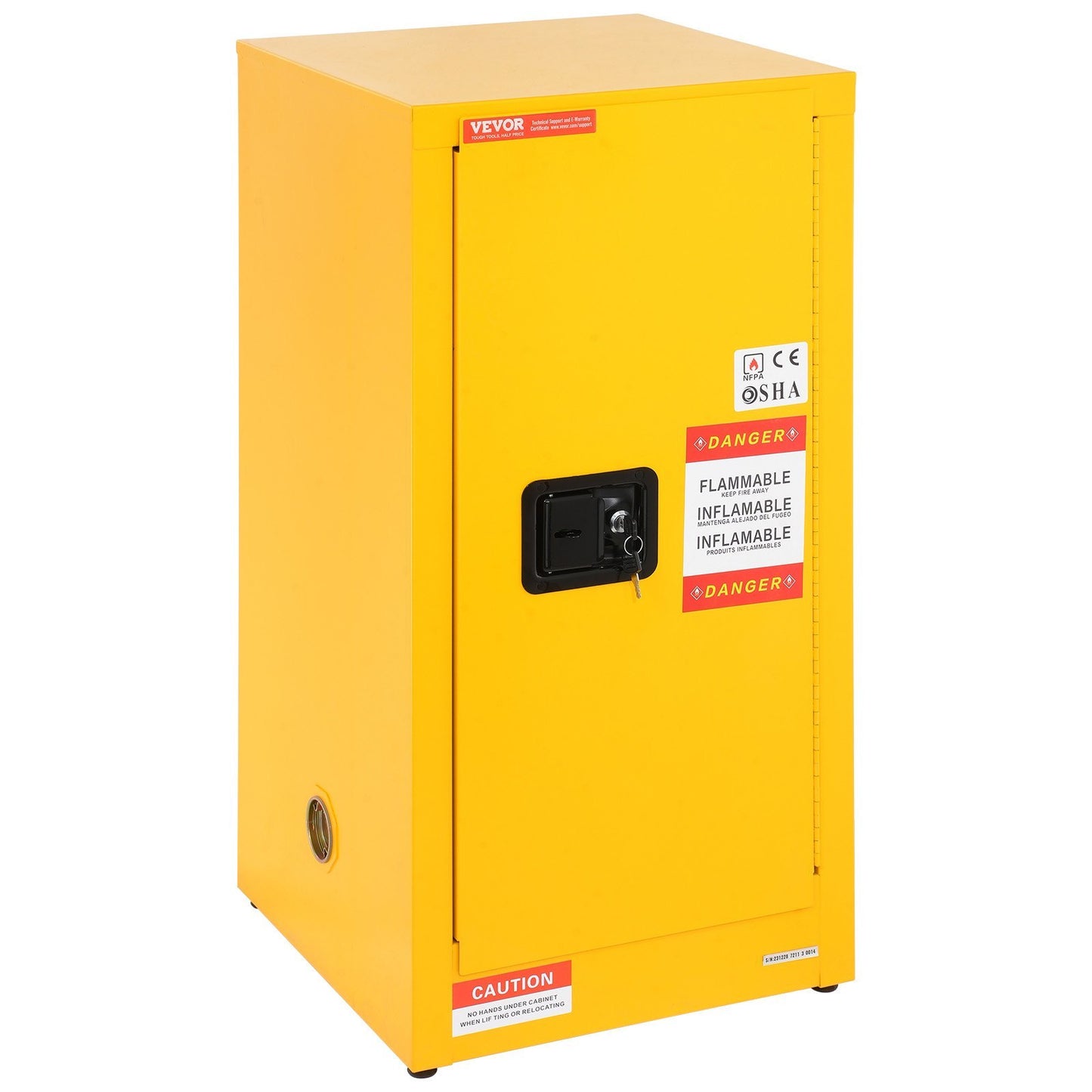 VEVOR Flammable Cabinet , Galvanized Steel Safety Cabinet, Adjustable Shelf Flammable Storage Cabinet, For Commercial Industrial And Home Use