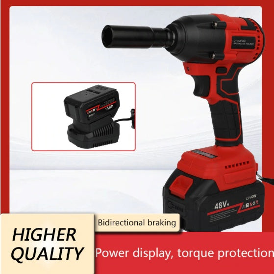 One Piece Portable 48V Cordless Impact Wrench, Cordless Drill Kit, Brushless Impact Wrench, Drill Kit With Batteries, Accessories And Toolkit For Car Tires, Electric Bikes, Garden Sheds