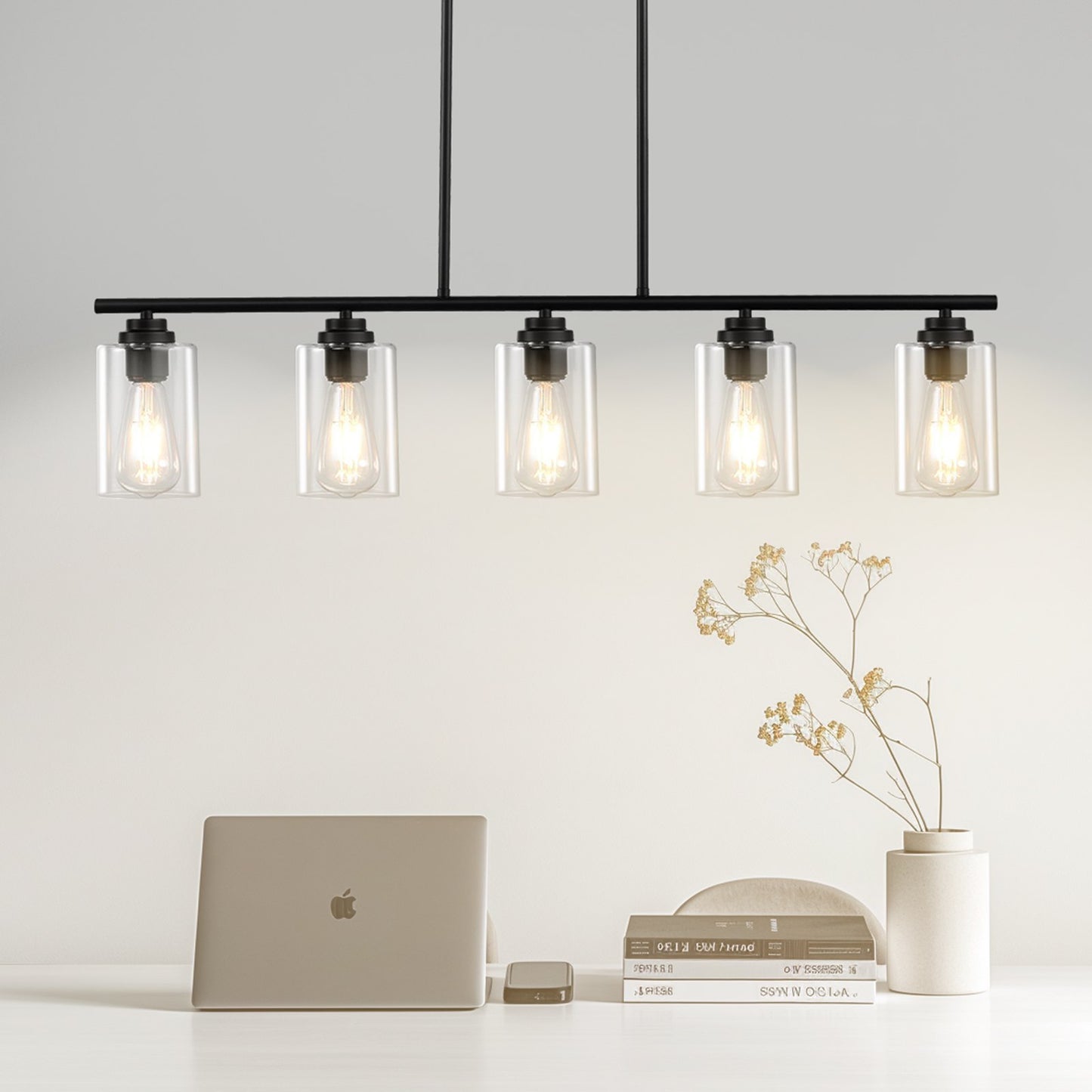 VEVOR 5-Light Kitchen Island Pendant Lights 60W Adjustable Dining Room Light E26