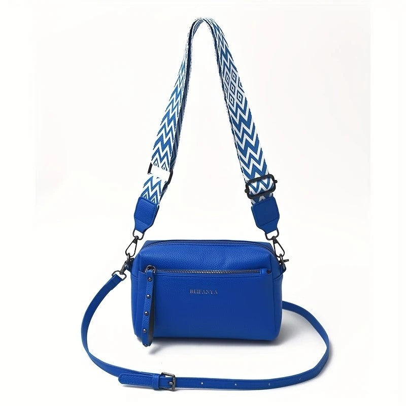 Women's Adjustable Crossbody Bag, Minimalist Design Shoulder Bag With Zipper Closure