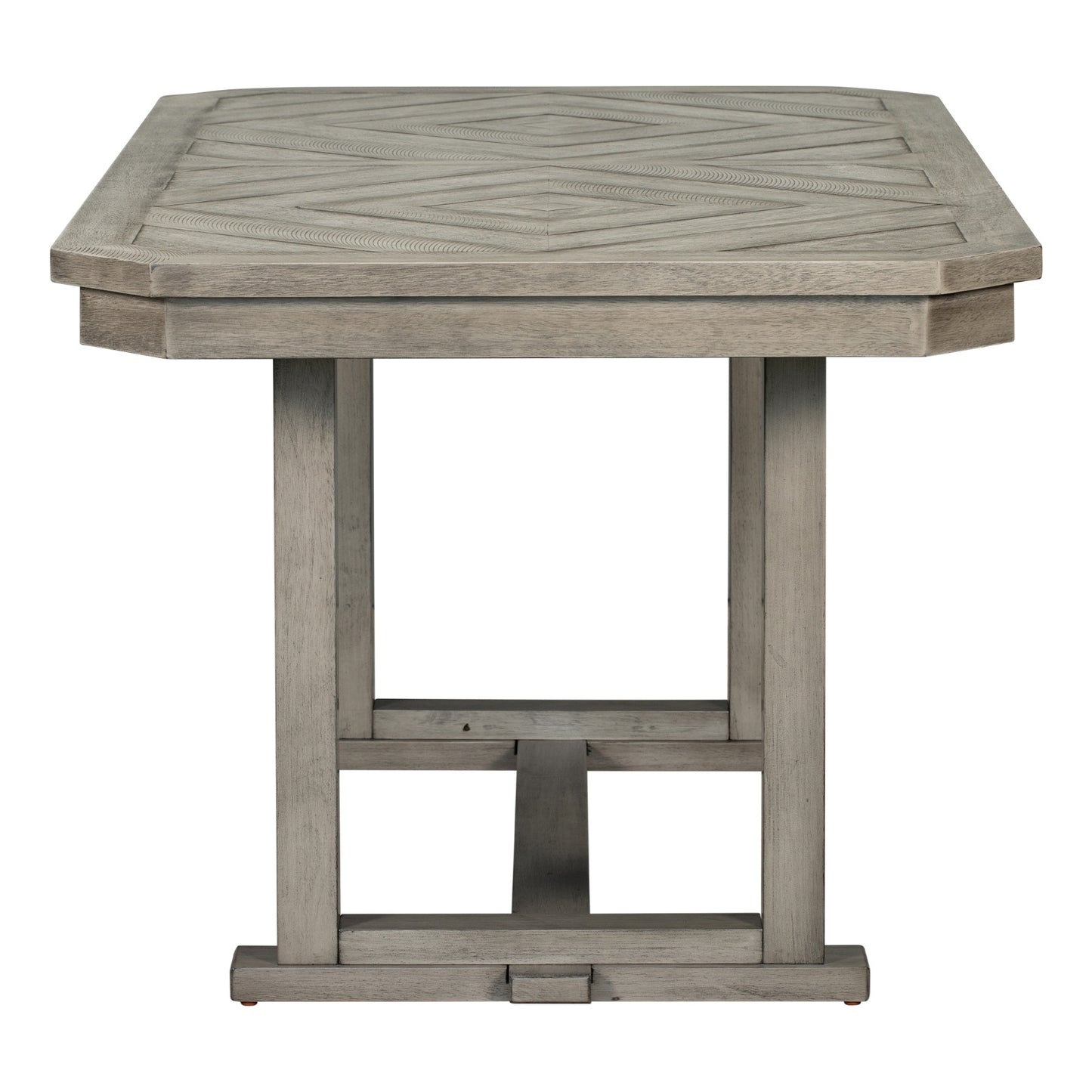 TREXM 6-Piece Rubber Wood Dining Set With Wood Grain Pattern Tabletop