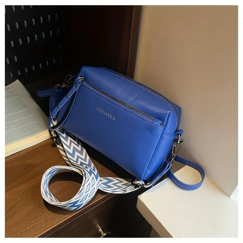 Women's Adjustable Crossbody Bag, Minimalist Design Shoulder Bag With Zipper Closure
