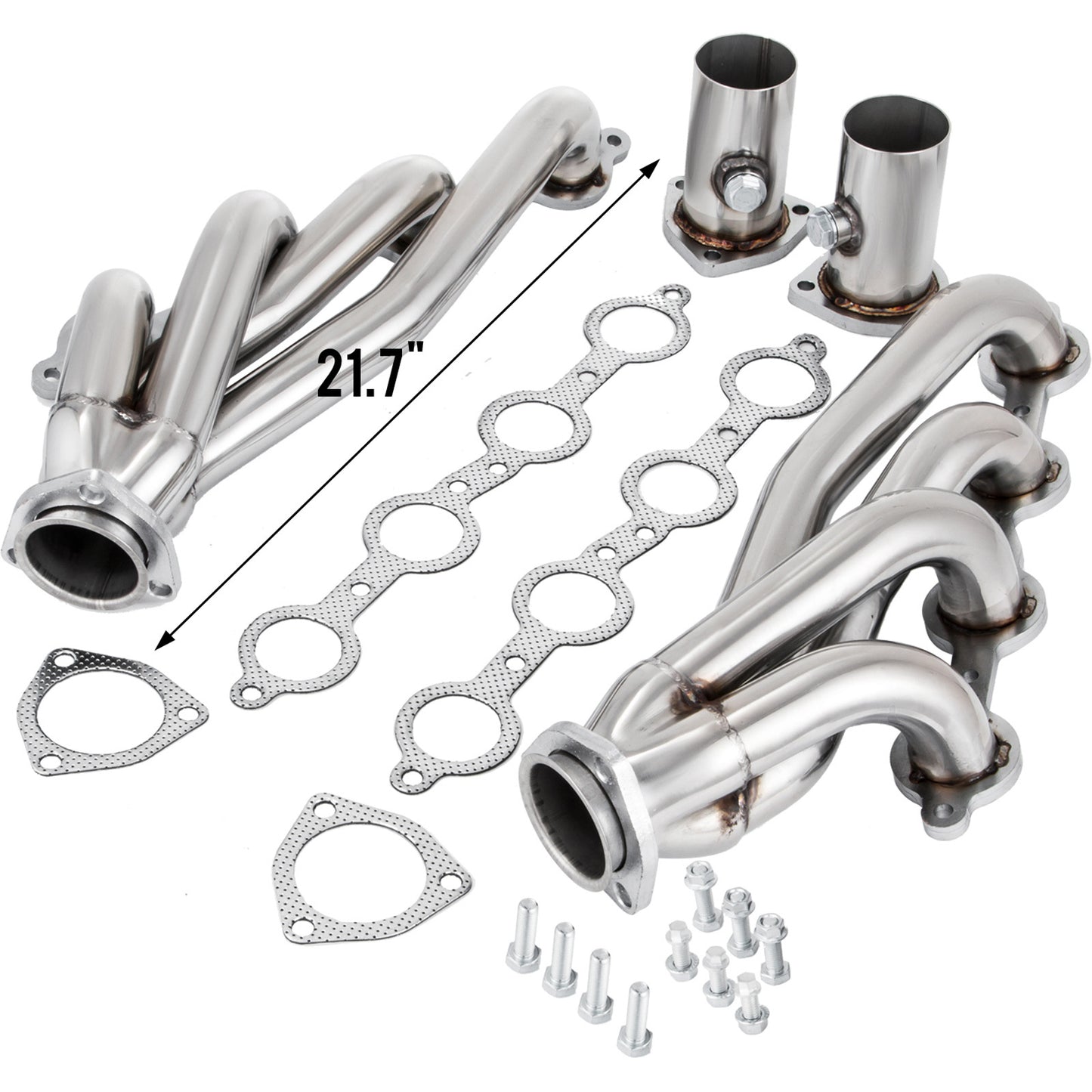 VEVOR Exhaust Header Set 1 Exhaust Turbo Headers, Stainless Steel Exhaust Manifold Headers, Shorty Engine Conversion LS Swap Exhaust Headers For Chevy LS1 LS2 LS3 LS6 LS10 SUV Truck Car