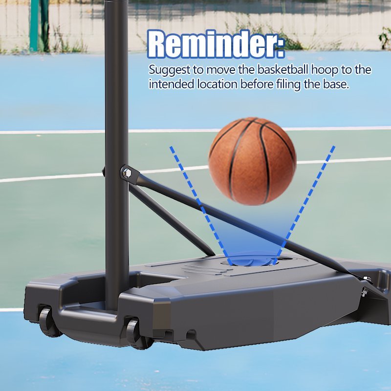 TotheCORE Basketball Stand 4.43-10.00ft Adjustable Portable Basketball Hoop & Goal PC Backplate, Large Base & Wheels