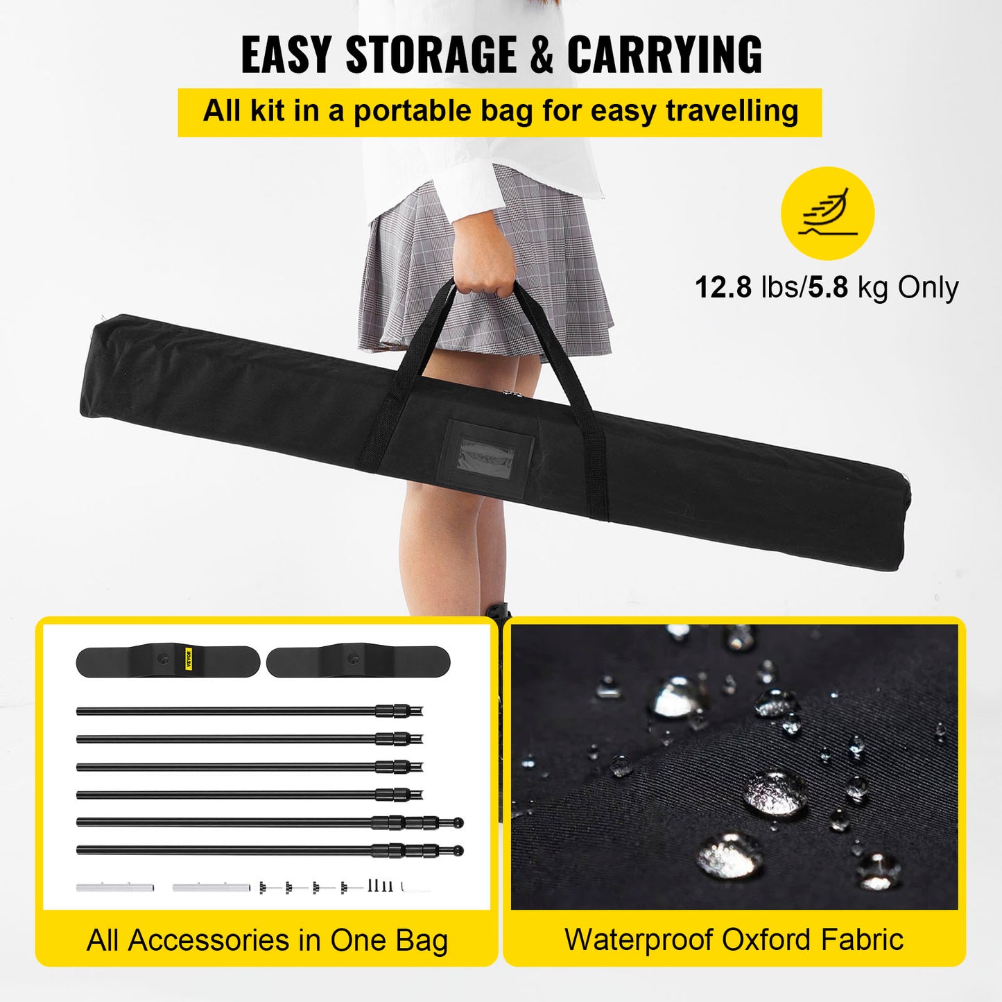 VEVOR Telescopic Backdrop Banner Stand Banner Stand Adjustable Step And Repeat Backdrop Banner Stand Retractable Banner Stand With Carrying Bag
