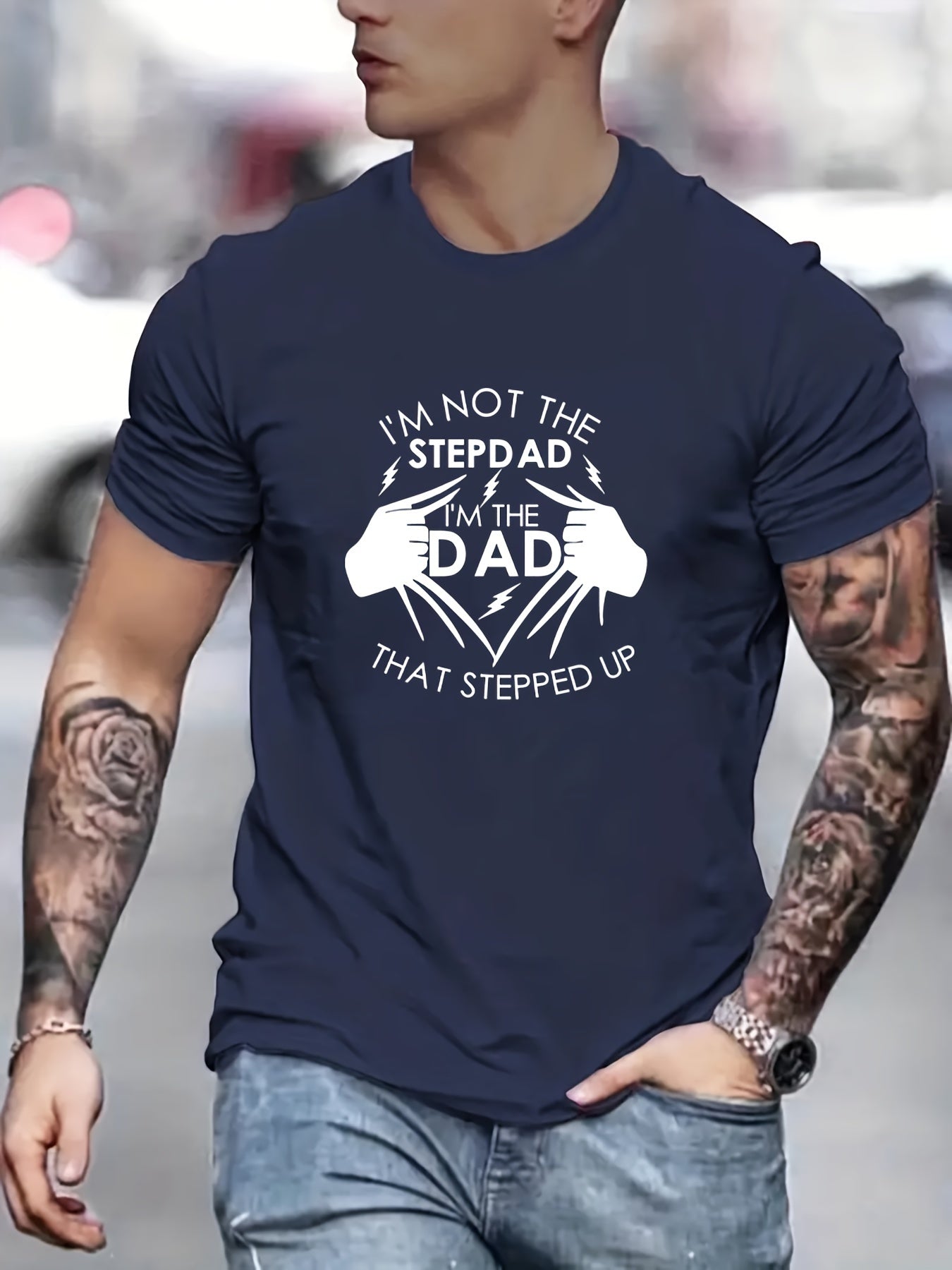 Stand Up Dad Stepfather T-shirt, Men's T-shirt