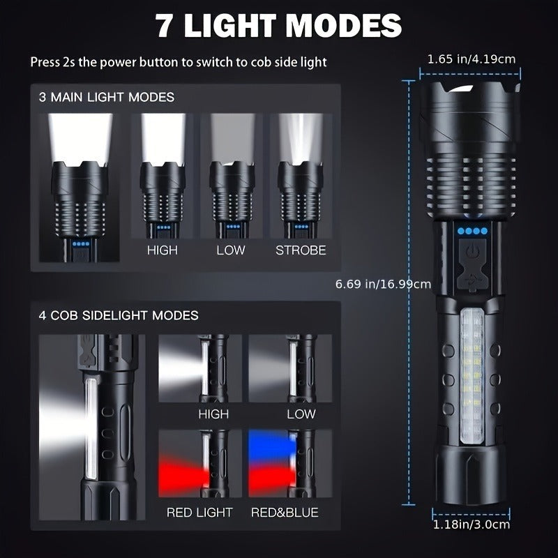 Two Pieces Of A76 Flashlights Can Handle All Situations Of Outdoor Exploration And Emergency Lighting. They Are A Must-have For Every Family