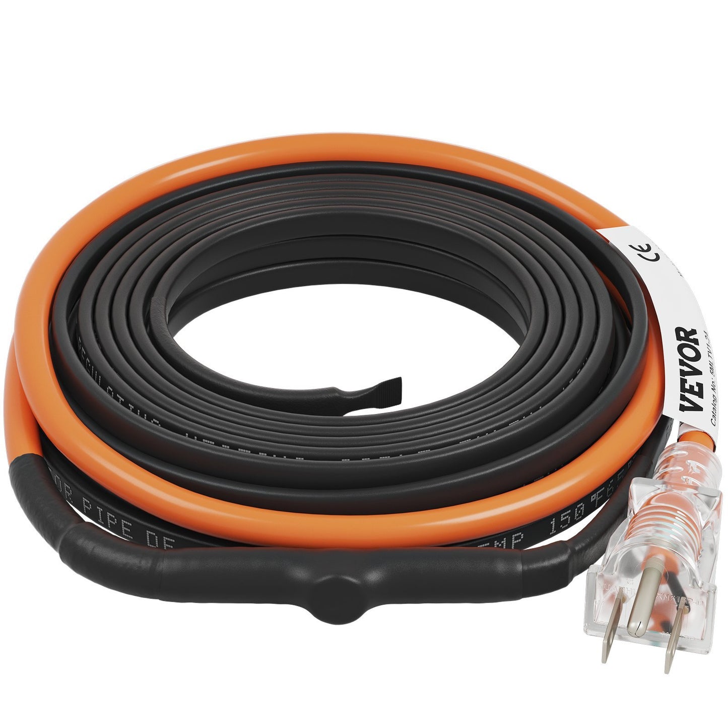 VEVOR Self-Regulating Pipe Heating Cable, 24-feet 5W Ft Heat Tape For Pipes Freeze Protection, Protects PVC Hose, Metal And Plastic Pipe From Freezing, 120V