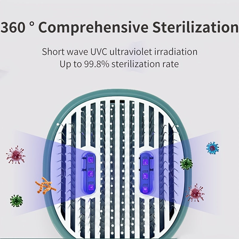 Cat Comb Dog Hair Remover Brush UVC Sterilization Pet Grooming Slicker Needle Comb Cat Sterilization Comb Pet Brush For Shedding And Grooming Self-Cleaning Slicker Brush For Long And Short Hair