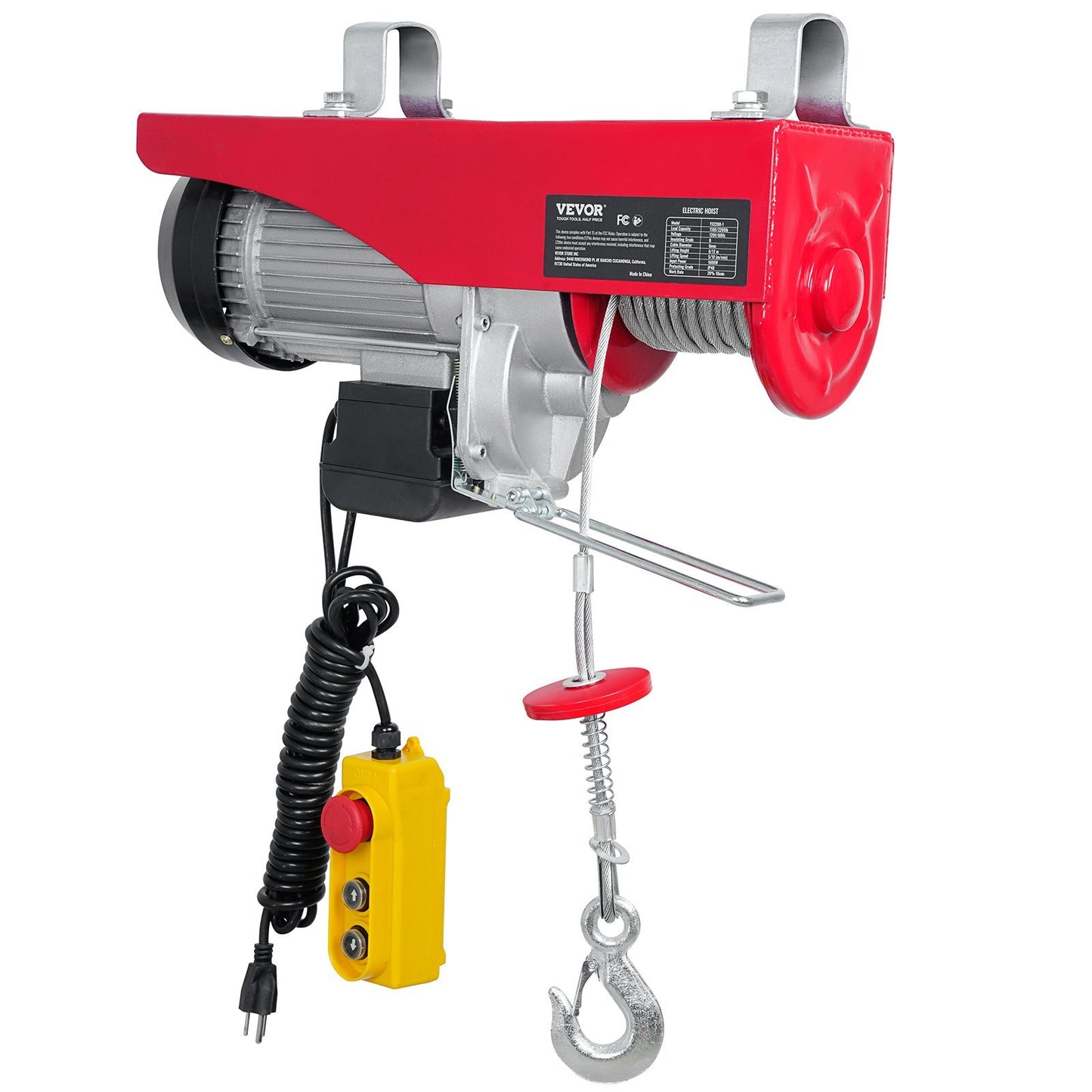 VEVOR 2200 Lbs Attic Lift, 1600W 110V Electric Hoist With 14ft Wired Remote Control, 40ft Single Cable Lifting Height & Pure Copper Motor, For Garage Warehouse Factory