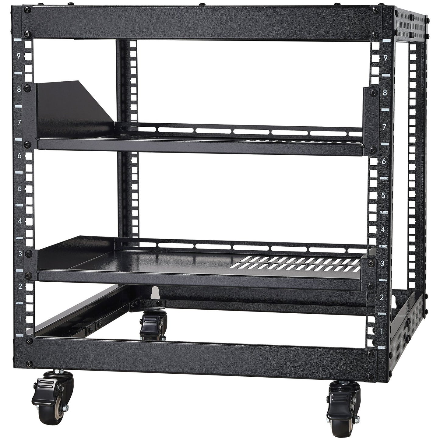 VEVOR 9U 4 Post Open Frame Server Rack Network Enclosure Adjustable