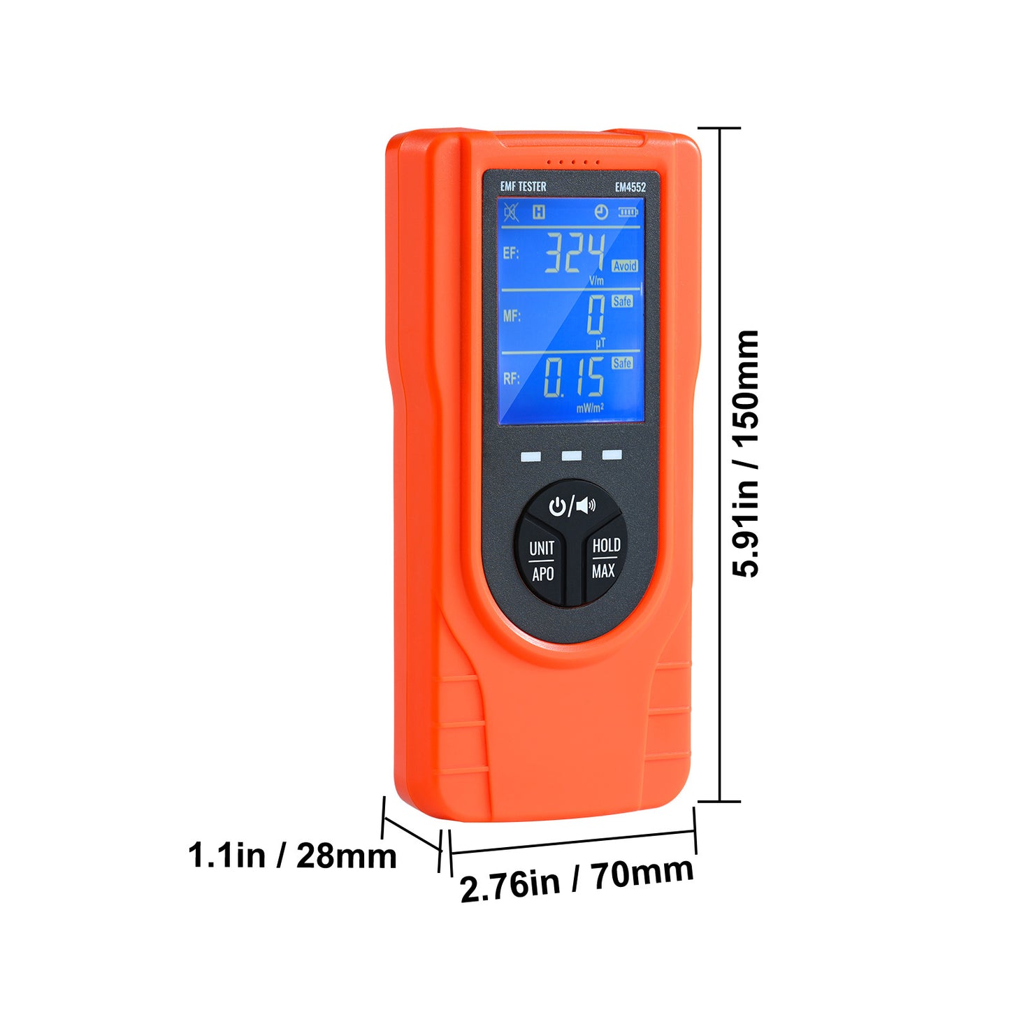 VEVOR EMF Meter, 5Hz 3.5GHz, Handheld Rechargeable Electromagnetic Field Radiation Detector, Digital LCD EMF Tester For EF MF RF Home Inspections Outdoor Ghost Hunting Paranormal Equipment