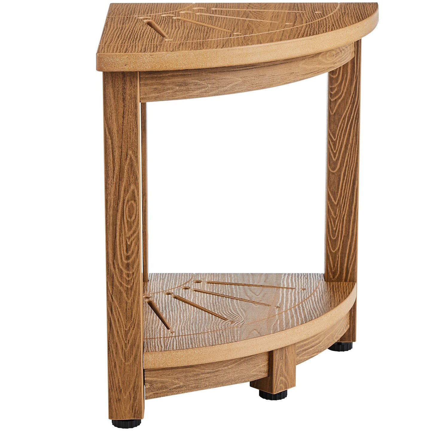 VEVOR Corner Shower Bench, Faux Wood Grain Polystyrene, 350 LBS With Storage Shelf, Water Resistant, Shower Stool For Inside & Outside Shower, For Bathroom, Living Room