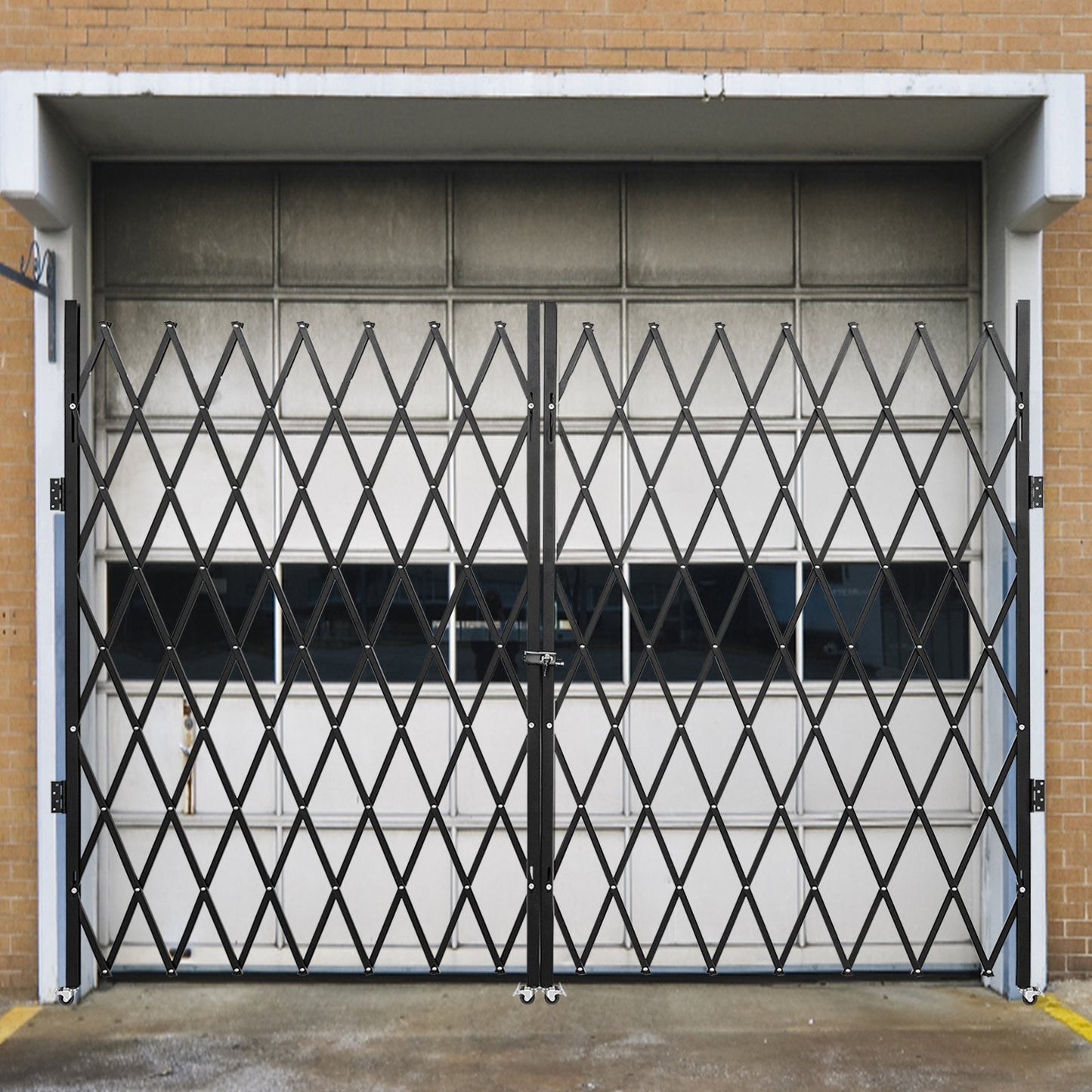 VEVOR Double Folding Security Gate, Folding Door Gate, Steel Accordion Security Gate, Flexible Expanding Security Gate, 360Rolling Barricade Gate, Scissor Gate Or Door With Keys