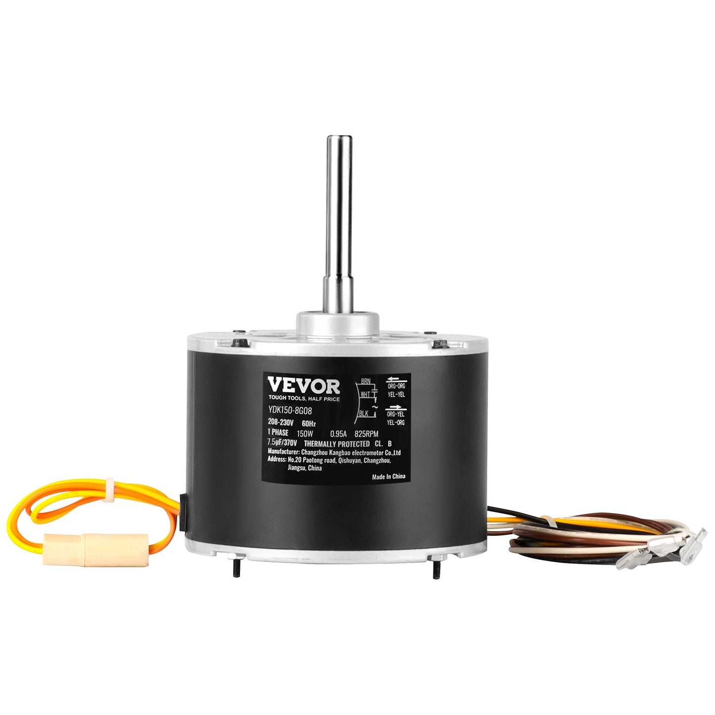 VEVOR Condenser Fan Motor 5KCP39GFS166S, 3S003, 208 230V, 825RPM, OEM Standard Upgraded Replacement Condenser Motor Reversible Rotating,