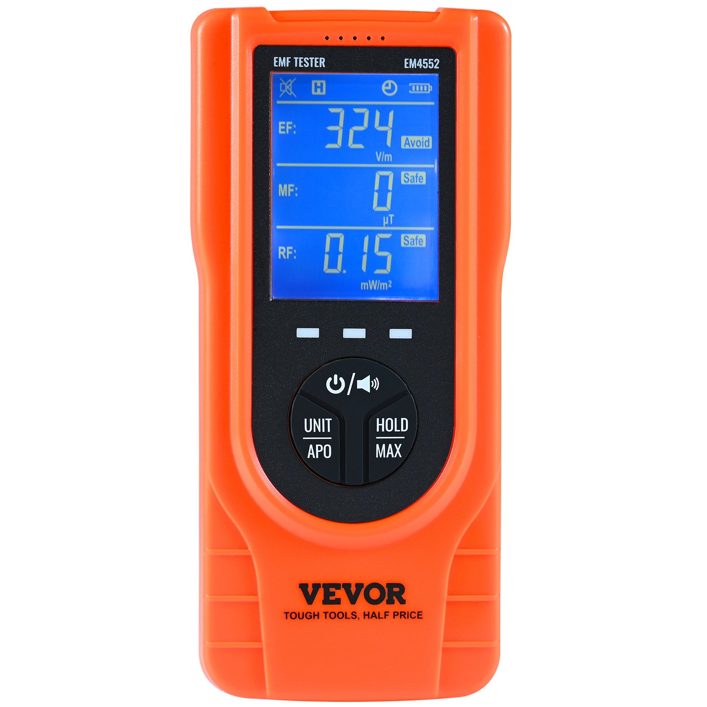 VEVOR EMF Meter, 5Hz 3.5GHz, Handheld Rechargeable Electromagnetic Field Radiation Detector, Digital LCD EMF Tester For EF MF RF Home Inspections Outdoor Ghost Hunting Paranormal Equipment