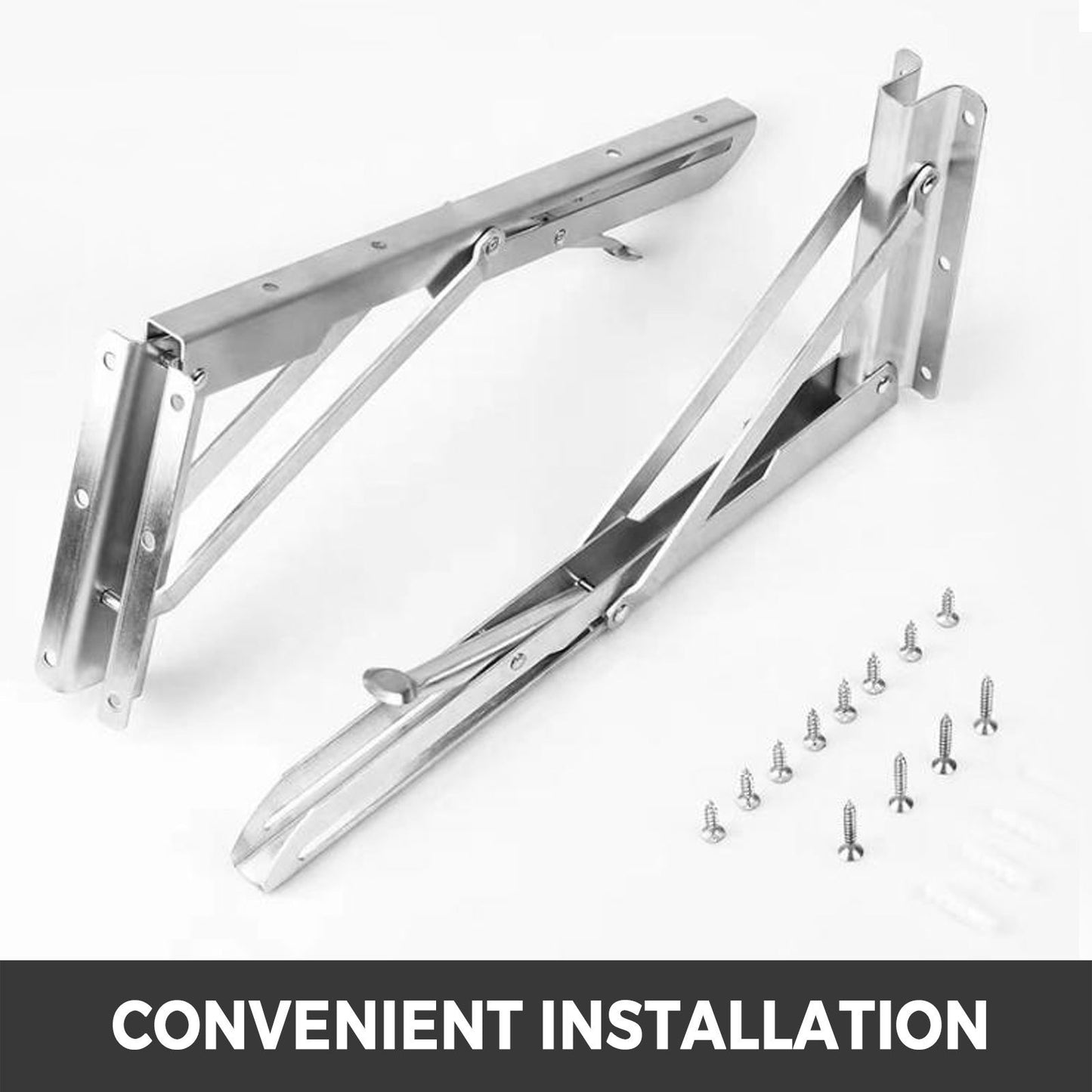 VEVOR Concession Shelf 48L X 12W Inch Stainless Steel Drop Down Folding Serving Food Shelf Stand Serving For Concession Trailer Serving Window