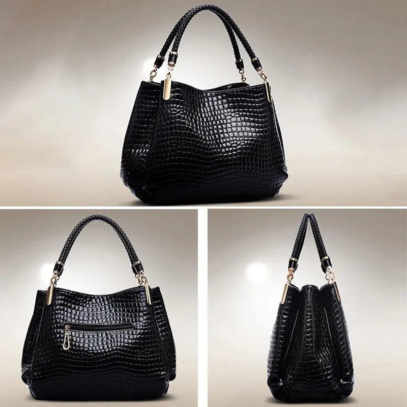 Women's Bag Large Capacity Tote Daily Commute Shoulder Bag Crocodile